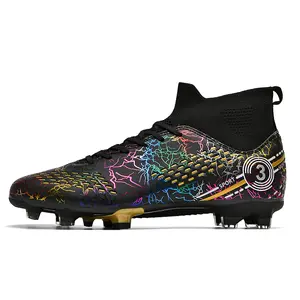 Unisex Ombre Pattern Lace-up Front Football ShoesAnti-slip Breathable Long Studs Soccer Shoes,Soccer Cleats, Football Cleats, Summer TrainingSneakers for Training Match Practice