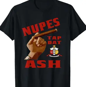 Black Nupes Tap Dat Ash Cigar T-Shirt. Kappa Alpha Psi Apparel.