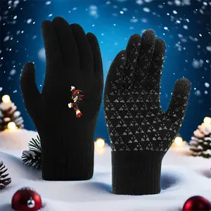 Shadow the Hedgehog Print 2025 New Soft Stretch Fashion Winter Warm Gloves Windproof Street Style Unisex Gloves Easy Wear for Running Travel Skiing Cycling Keep Hands Warm and Stylish
