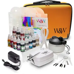 Maker Selection - 29 count Cake  Decorating Kit - Inc Professional Mains   , 13 Matte Colors, Stencils, Case, Spraytidy, Tools - for , Cakes, Cookies  Baking