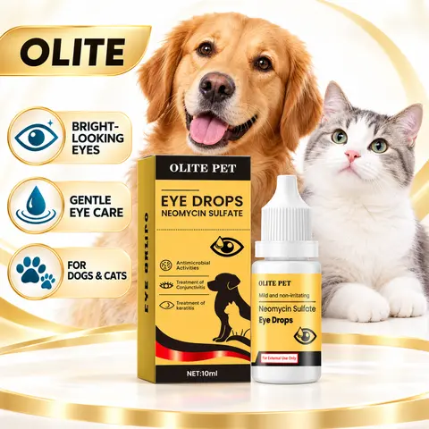 OLITE PET Eye Cleansing Drops for Dogs & Cats, Gentle Daily Eye Care Solution for Tear Stains and Debris, 10ml