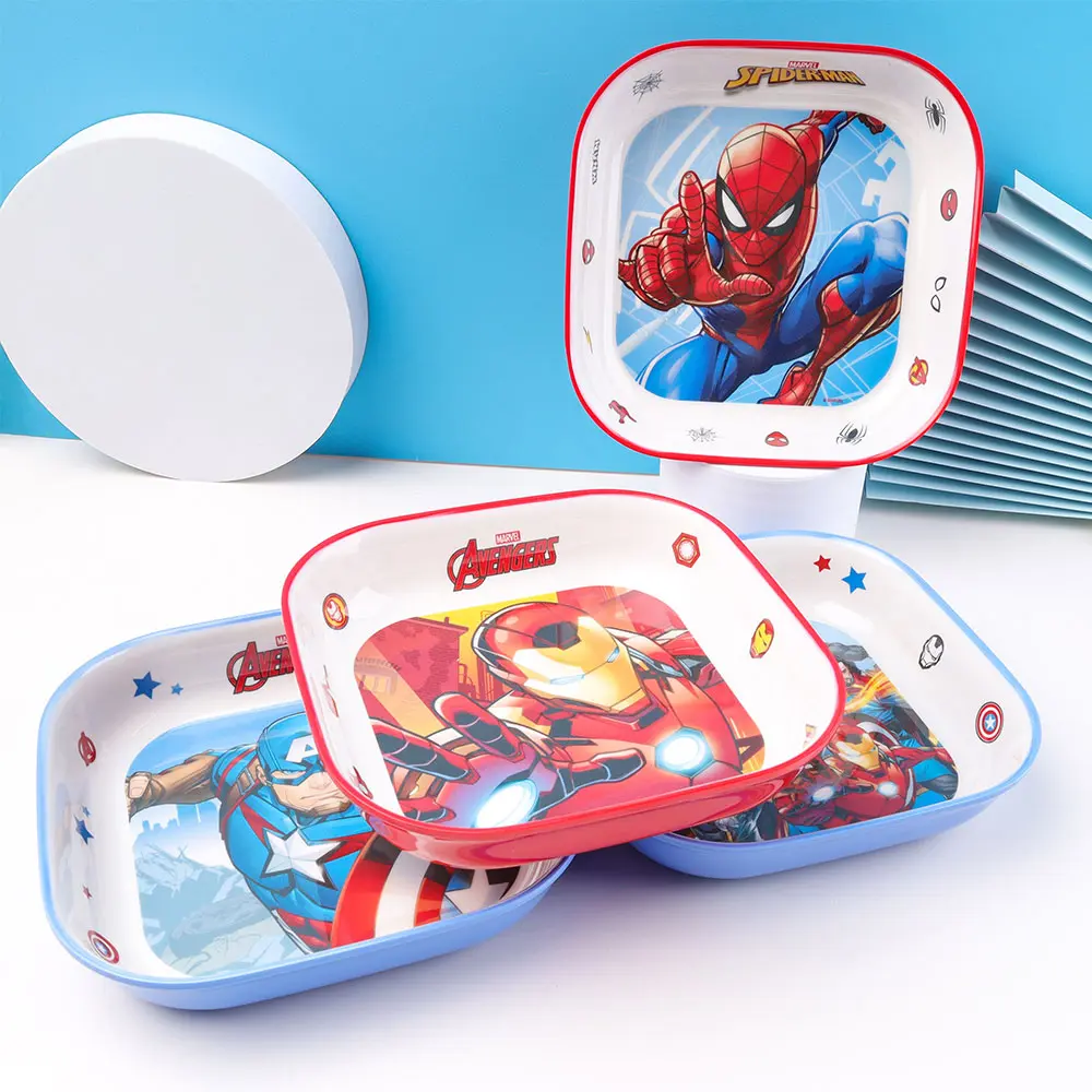 Marvel Officially Licensed Melamine Plate Cartoon Tableware Unbreakable Melamine Dish Themed Party Supplies Kitchen Essentials 1Pc Iron Man Avengers