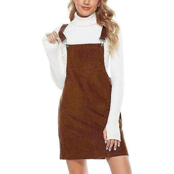 banana republic factory black dress Hope & Henry Girls' Organic Corduroy Ruffle Jumper, Chocolate, 5 main image 1