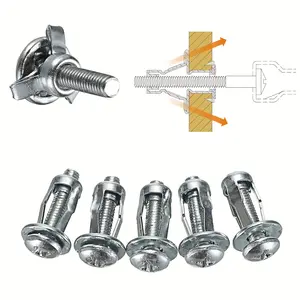 Springtok 60pcs Galvanized Steel Petal-Shaped Expanded Metal Rivet Lock Nut Set, Reinforced Wings, Cross Recessed Heavy-Duty Fixings for Metal Surfaces (M4-M6 Sizes: 20 Each Socket, Industrial Screws, Hardware Bolts, Adjustable Bracket)