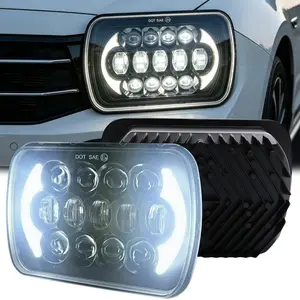 120W Bright H6054 5x7 7x6 Led Headlights Fits for Jeep Cherokee XJ Wrangler YJ Emark DOT Turn Signal Hi/Low Sealed Beam Ford Chevy GMC Toyota Nissan van pickup etc