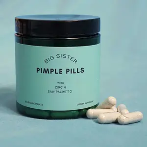 Big Sister PIMPLE PILLS: Acne Supplement with Saw Palmetto & Zinc
