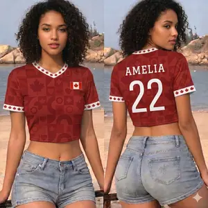 Custom Canada Soccer Jersey Crop Top, Personalized Adult Football Shirt, Canada Soccer Fan Gift, Unisex Soccer Tee, Custom Soccer Gift