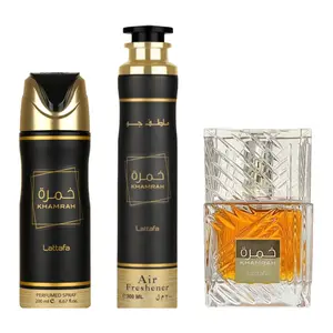 KHAMRAH Perfume (3.40z) + Khamrah Deodorant (6.67oz) + Khamrah Air Freshener (10.0 oz) from lattafa Perfumes (unisex)