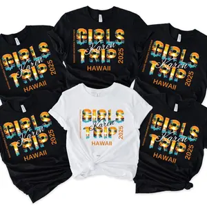 Custom Girls Trip 2025 Shirts, Personalized Girl Vacation Weekend Matching Tshirts, Hawaii Vacay Mode Tees, Girl Gang Group T-shirts Gift