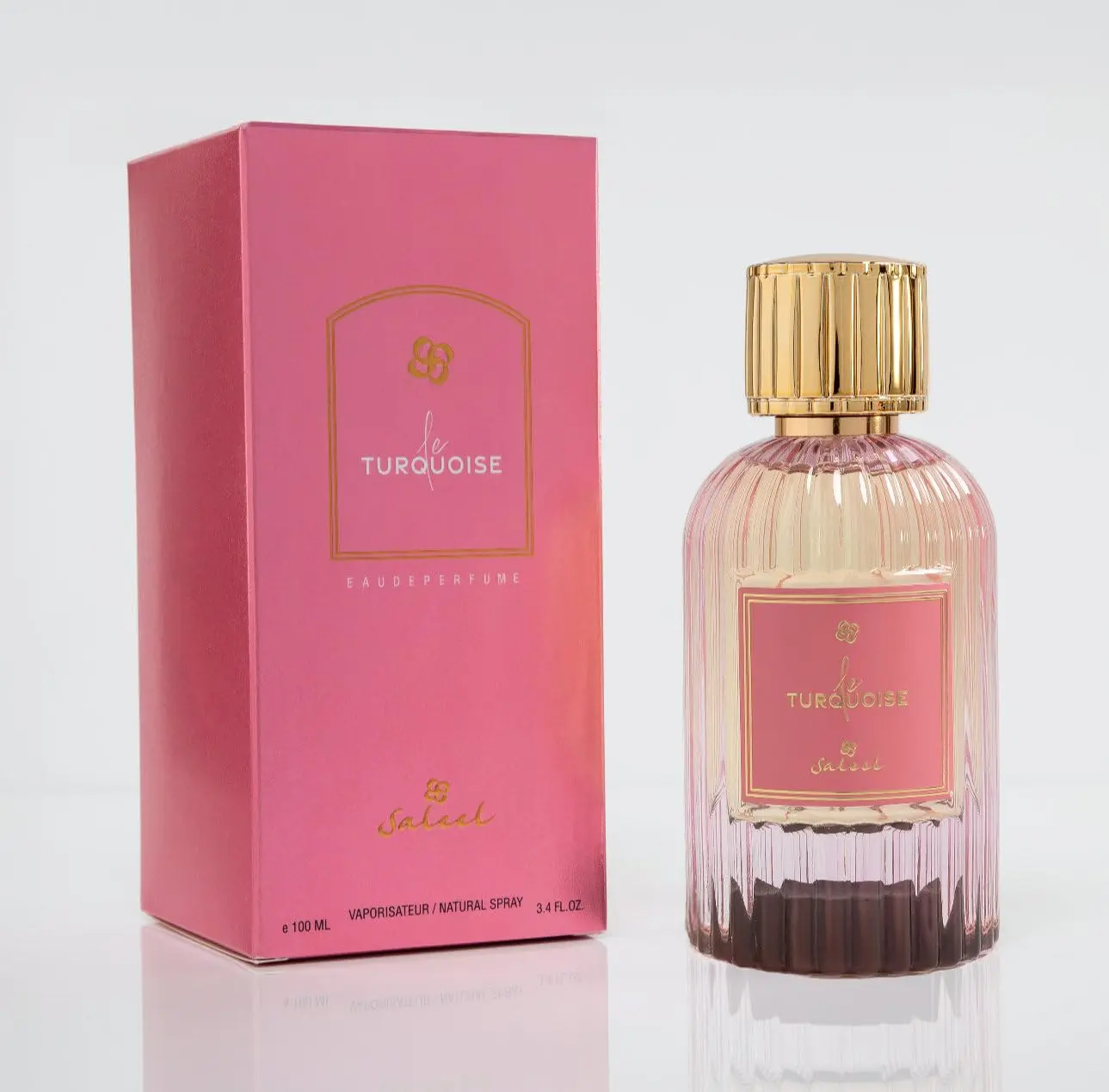 Saleel Le Turquoise EDP for Women, a Vanilla Girl Signature Scent with Fresh Floral Notes of Jasmine, Bergamot, and Vanilla, 100 ml Perfume for Adults, Women's Fragrance, Everyday Wear, Fruity Floral Fragrances, Lemon