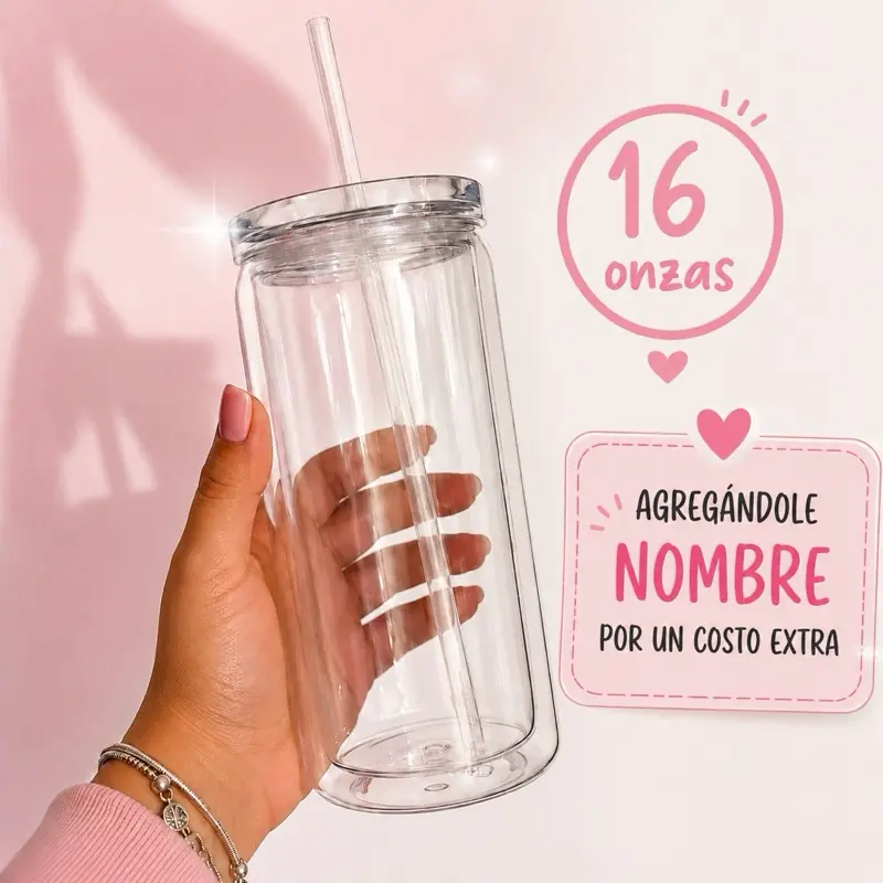 Snow Globe with Decorative Effect y DTF 16 oz y Nombre Decorado en live
