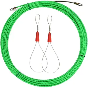30M Electrical Wire Puller Kit Wall Cable Running Fish Tape Push Pull Rod with Grip and Fastener