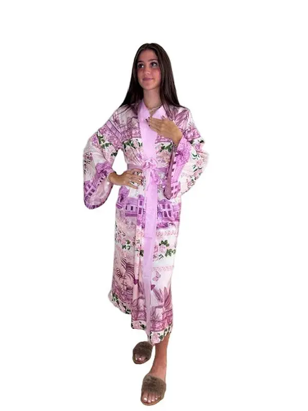 Eden Exclusive Architectural Print Satin Robe