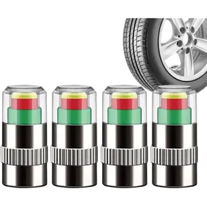 4 PCS Car Auto Tire Pressure Monitor Valve, Car Pressure Monitor Valve Stem, Tire Pressure Monitor Valve Stem Cap for Medium-Sized, Small, Motorbikes, Bicycles