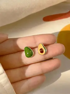 Creative Avocado Shaped Fruit Set, Fashionable and Trendy, 2 Piece Set for Women Daily Use, Stylish Accessory for Everyday Wear, Jewellery Accessories