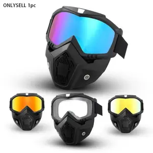 Motorcycle Goggles Mask, Full Face Windproof Riding Mask with Breathable Vent Design, Adjustable Strap Moto Goggles, Viral Off-Road Biker Gear, Motocross Gear for Adults