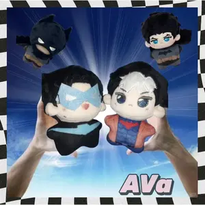 Anime Bat Man Mini Doll Star Idol Fans Doll Red Hood Nightwing Dick Grayson Jason Tod Attribute Printed Cotton Doll Gift