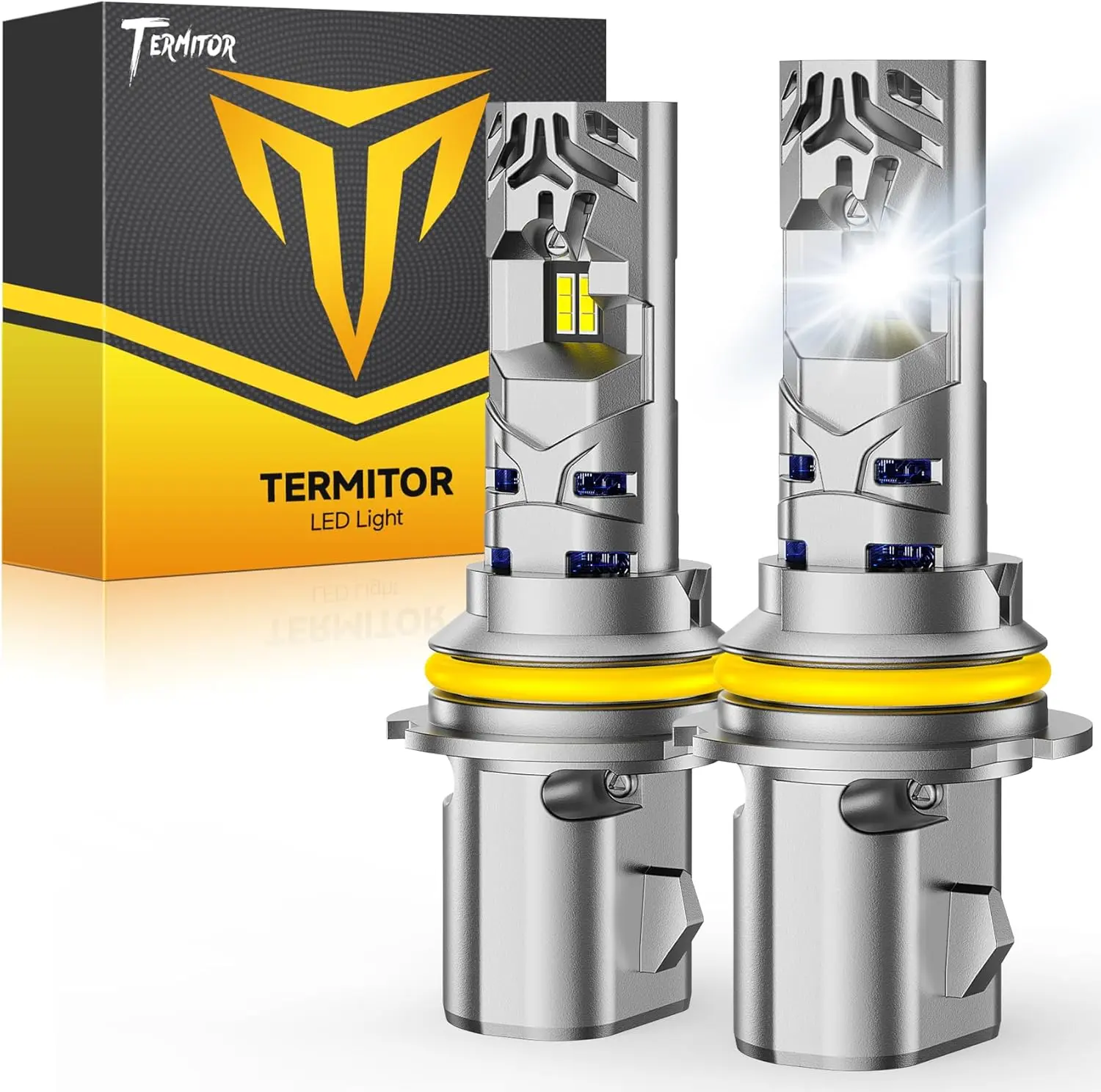 FAHREN Termitor 2026 Upgraded HB5/9007 LED Bulbs, 50,000LM 12X Ultra-Bright, 1:1 Halogen Size, 6500K Pure White, Plug-N-Play Installation, 80,000hr Lifespan, High/Low Beam, IP68 Waterproof, Pack of 2