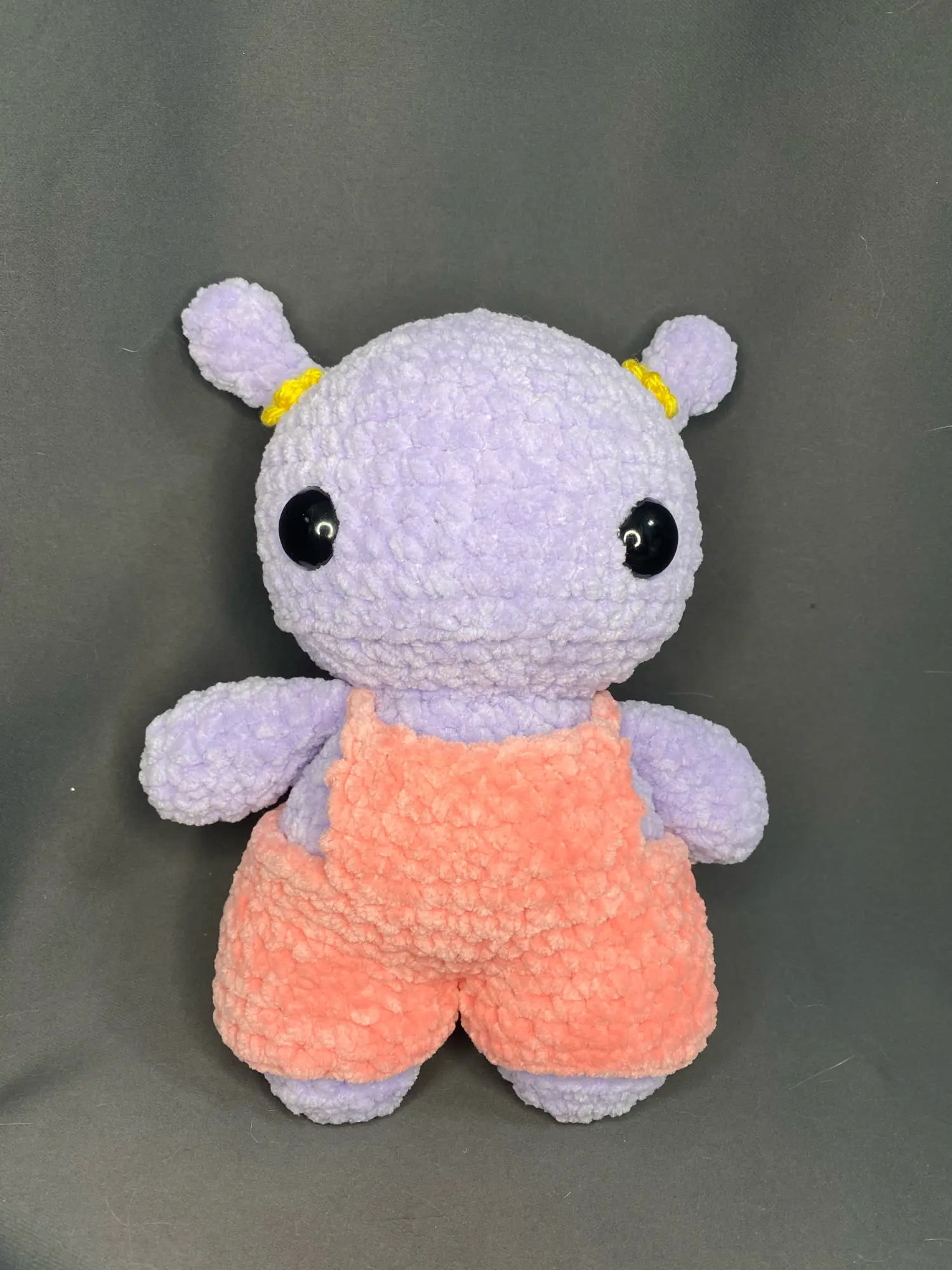 Crochet Alien Plush Toy Girl Alien Purple with Pink Overalls Soft Stuffed Toys