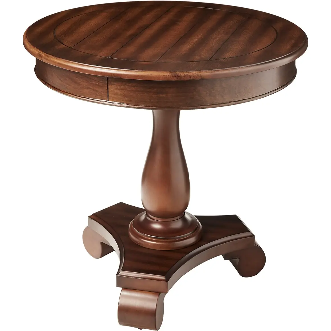 Rene Round Wood Pedestal Side Table, 26"D x 26"W x 26.5"H, EspressoSimple round table small round table American coffee table small round table flower table round small tea table creative side table