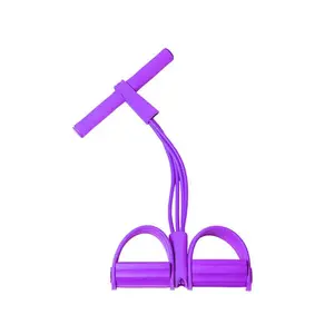 Multi-functional Pedal Resistance Band Trainer with 6 Tubes Portable Foot Pedal Fitness Equipment for Home Gym Full Body Workout Yoga & Abdominal Training Eco-friendly Natural Latex