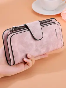 Women's Long Wallet, Multi-Pocket Coin Purse, Elegant Three-Fold Clutch Bag, Multifunctional Credit Card Holder, PU Leather, All Seasons