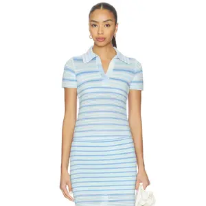 SIMKHAI Paxton Knit Polo in Periwinkle Multi