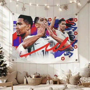 Star Midfielder Jude Bellingham Flags Cheerleading Hand Pulled Flag Multi Size Atmosphere Banner, Portable Outdoor Event Flag, Backdrop Banner & Wall Decor for Sports, Parties, Home and Room Decoration