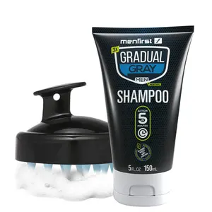 Menfirst Gradual Gray - 3-in-1 Shampoo & Scalp Brush & Massager - 2 Pack Bundle