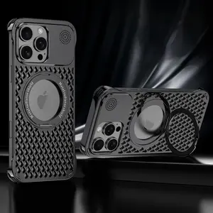 Magnetic Suction Phone Case with 360 Degree Rotatable Bracket, Shockproof Phone Protective Cover, Protector, Protection, Phone Accessories Compatible with iPhone 15 14 16 Pro Max, Casing, Smartphone