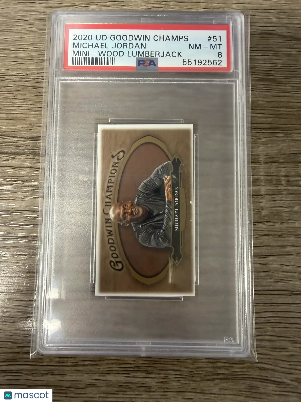 2020 Upper Deck Goodwin Champions Michael Jordan #51 Mini Wood Lumberjack PSA 8