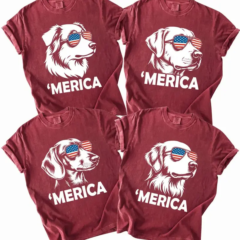 Comfort Colors 50+ Dog Funny 4th of July Shirt, Merica Golden Retriever Shirt, 4th of July Australian Shepherd Dog Shirt, Labrador Retriever Mom Gift, Patriotic Dog Tee, Dachshund Lover Shirt, 4th of July Gift, 4th of July Dog Shirt