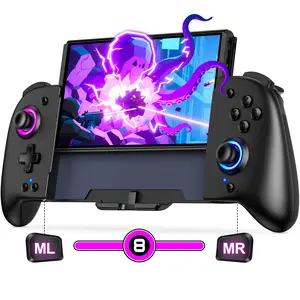 Wireless Switch Pro Controller Replacement for Nintendo Switch/OLED,Programmable One-Piece Hall Effect Joycon Ergonomic Handheld Gaming Controller with Auto Turbo/Vibration/Precise Motion Control