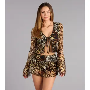 Wild Card Plans Lace Tie-Front Top Wild Card Plans Lace Tie-Front Top