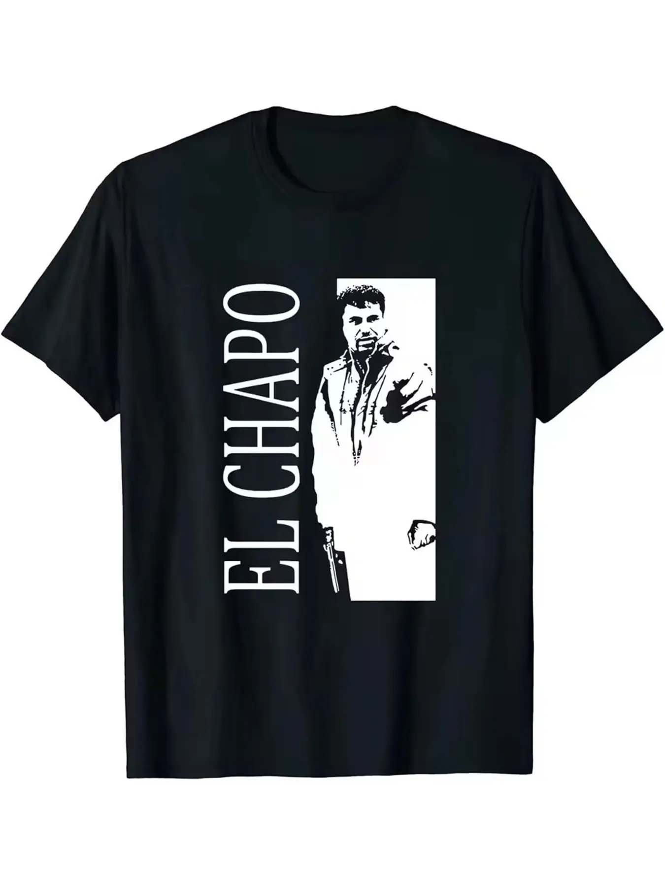 El Chapo Polyester Breathable Casual Unisex Short Sleeve Tee, Funny Graphic Print T-Shirt, Fitted Short Length, All Seasons Wear, Clothes