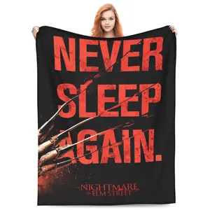 Freddy Krueger horror theme printed flannel blanket, soft and comfortable, suitable for all seasons, suitable for living room, office, travel