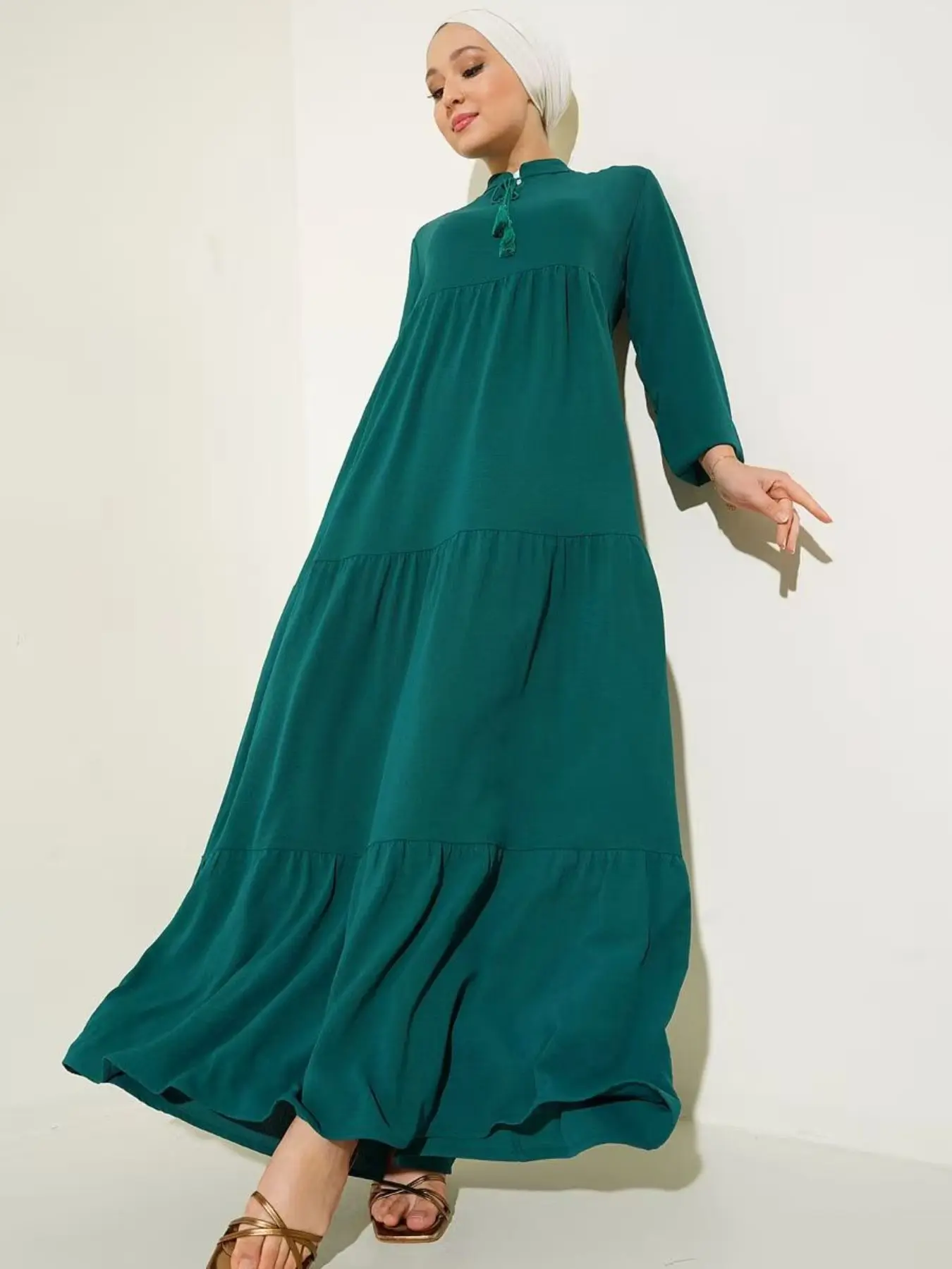 Elegant Muslim Women's Long Sleeve Maxi Dress, Muslim Evening Dress, Classy Modest Dresses, Solid Color with Ruffled Hem, for Spring Summer Casual & Formal Wear, Ruffle Hem Flowy - TikTok Shop Elegant Muslim Women's Long Sleeve Maxi Dress, Muslim Evening Dress, Classy Modest Dresses, Solid Color with Ruffled Hem, for Spring Summer Casual & Formal Wear, Ruffle Hem Flowy - TikTok Shop