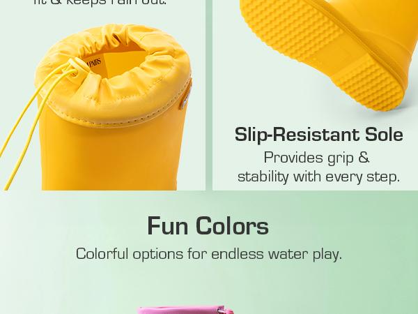 DREAM PAIRS Kids Rain Boots Boys Girls Lightweight Boots Waterproof Easy-on Outdoor Playing Rain Boot Unisex-Child Shoes All Season Must-have,shoes for back to school,back to school shoes