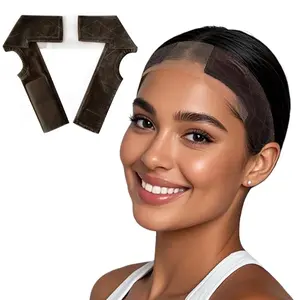 Adjustable Lace Wig Grip Band, Wig Grip Band for Lace Front Wigs, Wig Gripper with Ear-cutouts, Natural Lace Edge, No-headache Comfortable and Secure Glueless Velvet Headband
