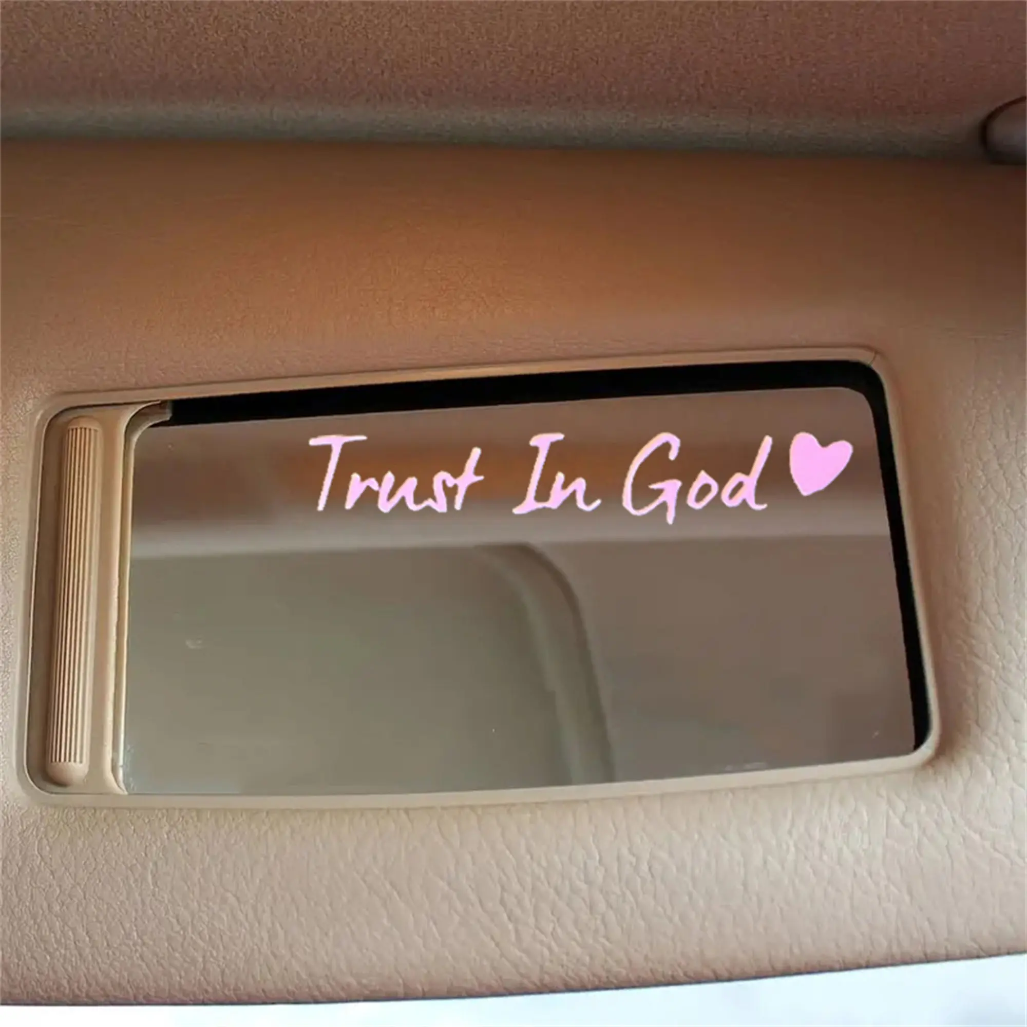 4PCS Trust in God Car Stickers Premium Rearview Mirror Decals for Women Waterproof Auto Accessories Suitable for Car & Motorcycle Cute Inspirational Design 2.4"X0.41",faith stickers