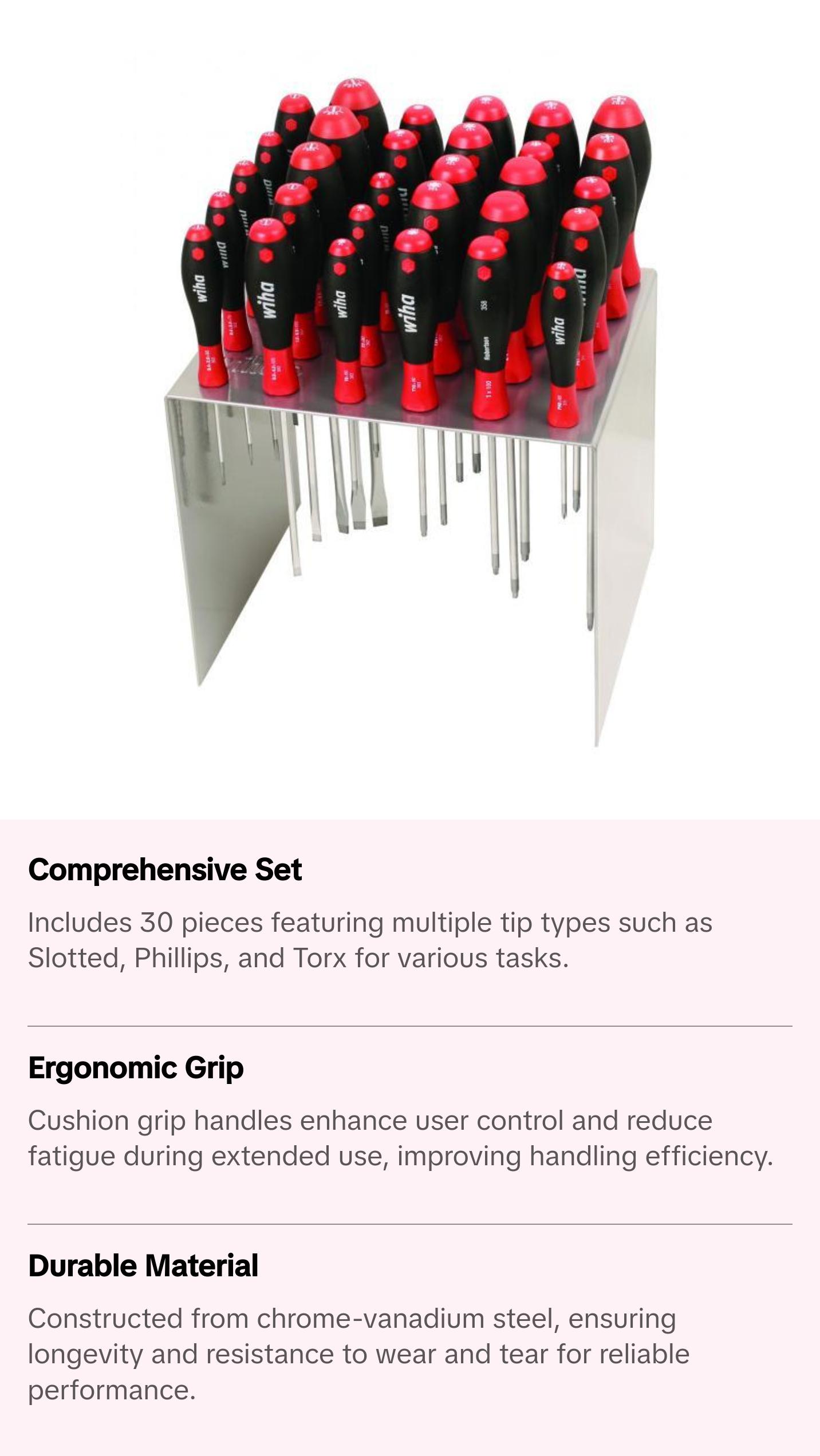 Wiha Tools 35899 30 Piece SoftFinish Workstation Screwdriver Set Wiha Tools 35899 30 Piece SoftFinish Workstation Screwdriver Set