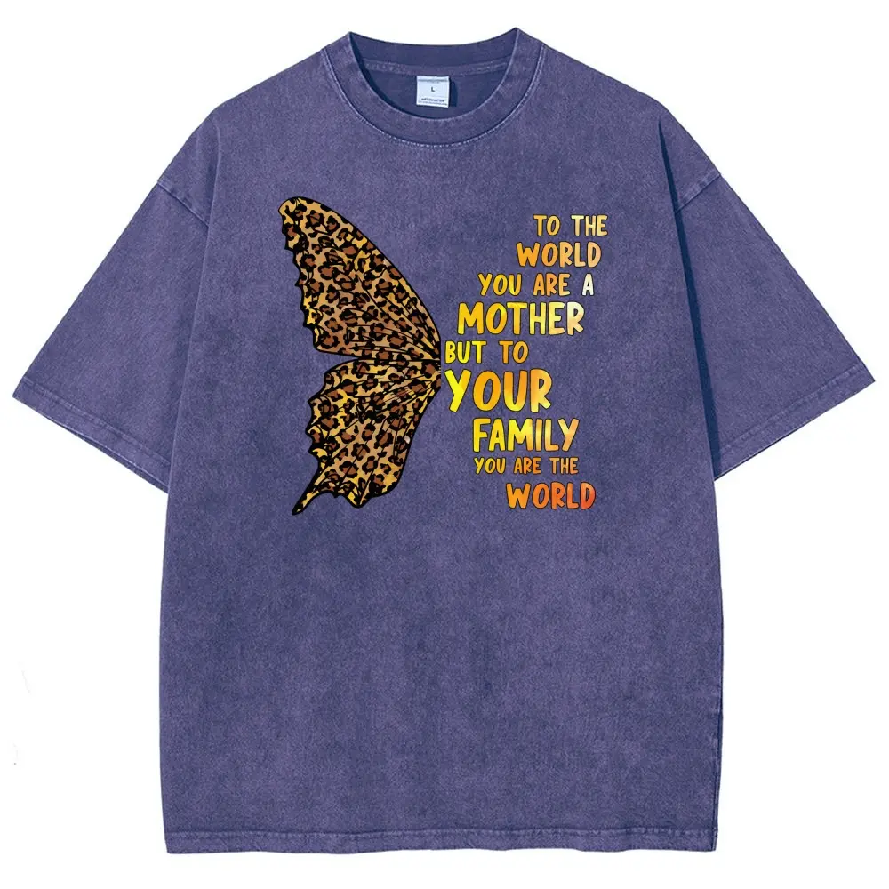 Butterfly Mother's Day Gifts For Mom, Soft Washed Cotton T-Shirt, Casual Comfort Tee, Blessed Mama Graphic Tops, Mommy Birthday Gift, Lightweight Everyday Wear, Stylish Mom Apparel