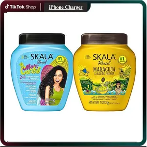 SKALA Hair Type 3ABC - Mais Cachos & Passion Fruit Combo - Hydrate Curls, Eliminate Frizz, For Curly Hair - 2-IN-1 Conditioning Treatment & Cream to Comb, Blue