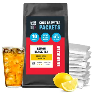 Tiesta Tea - Lemon Black Cold Brew Tea - Lemon Citrus Black Tea - Premium Loose Leaf Tea Blend - High Caffeinated Iced Tea - Cold Brew Tea Packets - Brews 64 oz of Pitcher Per Bag (Pack of 10)