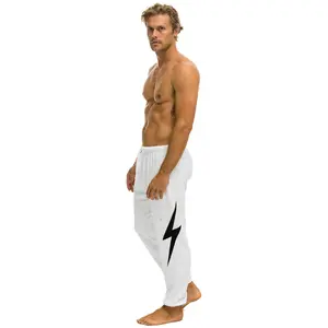 BOLT STITCH SWEATPANTS - WHITE // BLACK