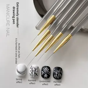 5/6/7Pcs Professional Nail Art Liner Brushes Set Fine Line Nail Brush Thin Detail Precision Drawing Brushes for Gel Nail Polish Nail Art Tools