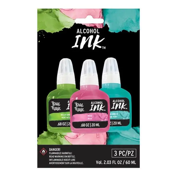 Brea Reese Alcohol Ink 3 Pack - Kelly Green, Rose, Ocean Green