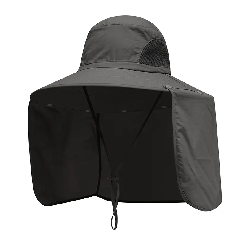 Wide Brim Sun Hat with UV Blocking Neck Flap, Unisex Design in Quick-Dry Breathable Fabric for a Unique Look