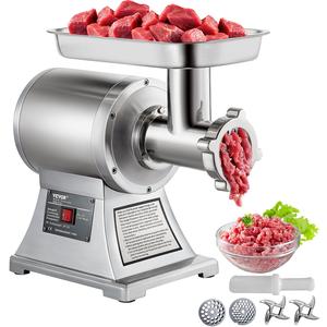【fathersdaygift】VEVOR Commercial Meat Grinder, 550LB/h 1100W Electric Meat Grinder, 220 RPM Heavy Duty Stainless Steel Industrial Meat Mincer w/2 Blades, Grinding Plates & Stuffing Tubes