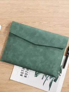 Material Storage Multi-functional A4 Hasp File Bag, Business Company Office Leather Document Bag, Simple Waterproof Laptop Bag